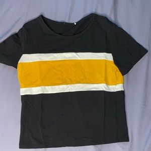 Black white and yellow top